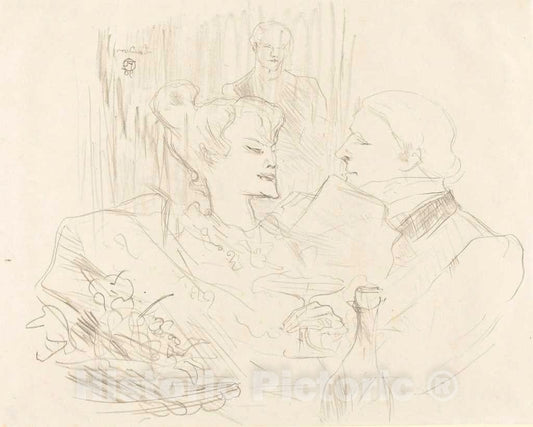 Art Print : Henri de Toulouse-Lautrec, Supper in London (Souper Ã  Londres), 1896 - Vintage Wall Art