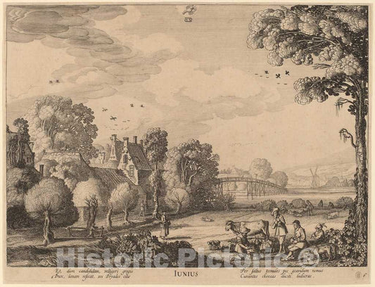 Art Print : Jan Van de Velde II, June - Vintage Wall Art