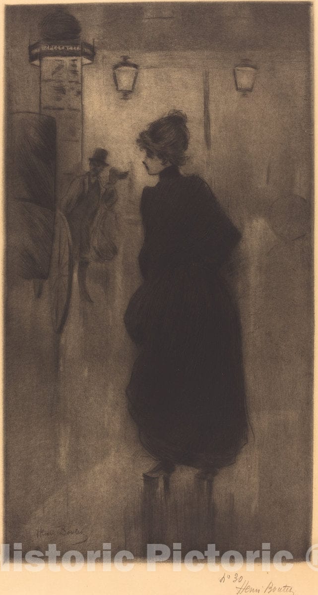 Art Print : Henri Boutet, Parisian Woman (The Effect of The Night), 1893 - Vintage Wall Art