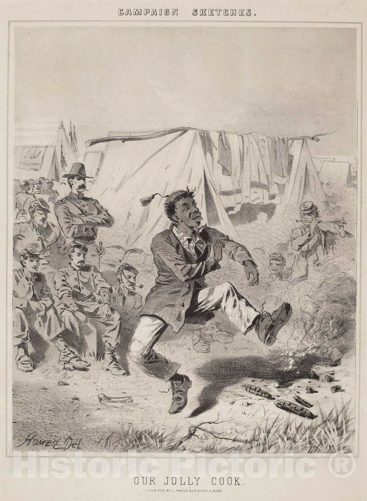 Art Print : Winslow Homer, Our Jolly Cook (Campaign Sketches) - Vintage Wall Art