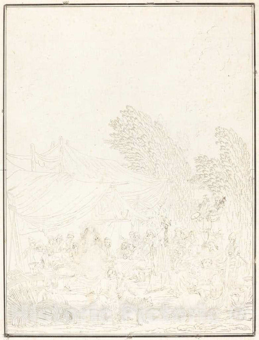 Art Print : Descourtis After Nicolas Taunay, Noce de Village (Village Wedding), 1785 - Vintage Wall Art