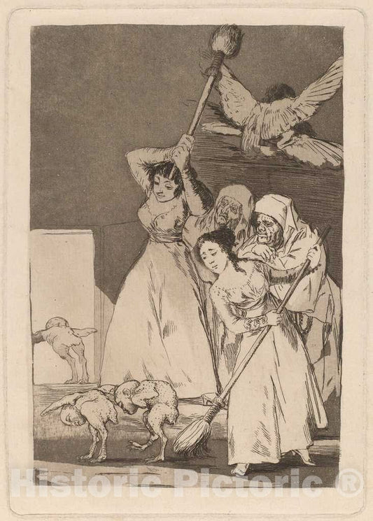 Art Print : Francisco de Goya, Ya Van desplumados (There They Go Plucked), c.1798 - Vintage Wall Art