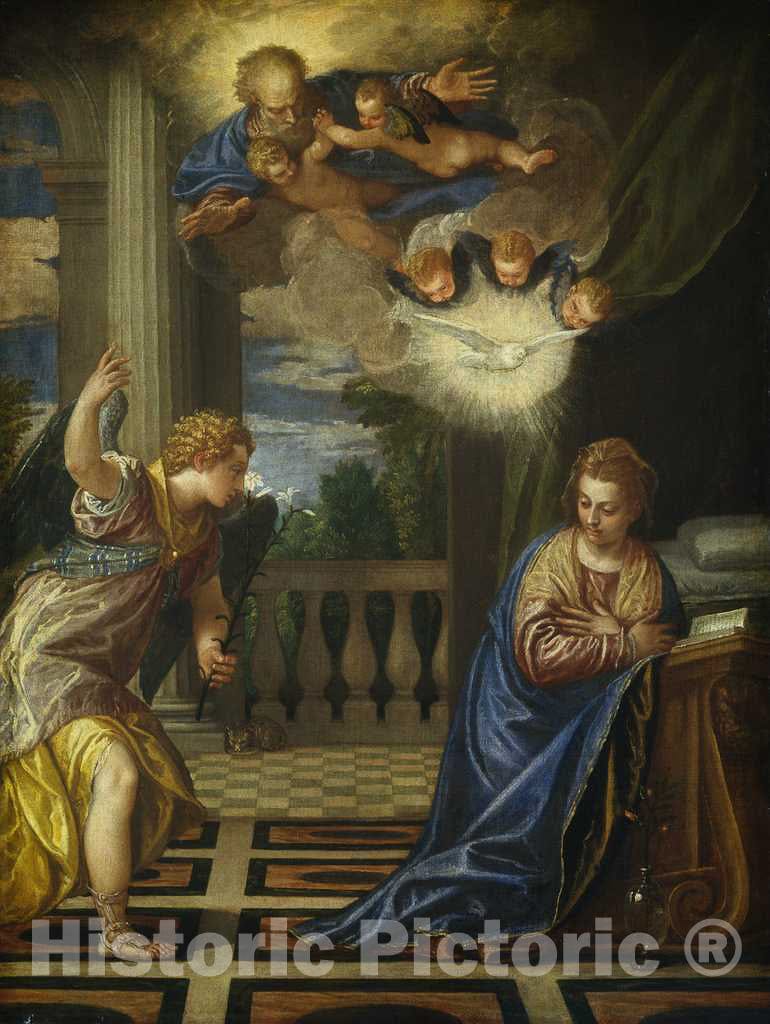 Art Print : Veronese, The Annunciation, c. 1580 - Vintage Wall Art