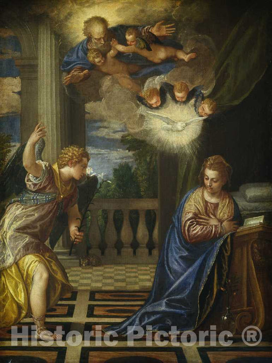 Art Print : Veronese, The Annunciation, c. 1580 - Vintage Wall Art