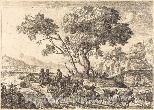 Art Print : Claude Lorrain, Departure for The Fields (Le dÃ©part Pour les Champs), c.1640 - Vintage Wall Art