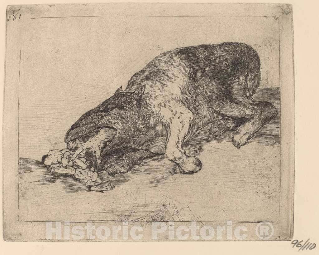 Art Print : Francisco de Goya, Fiero monstruo! (Fierce Monster!), c.1815 - Vintage Wall Art