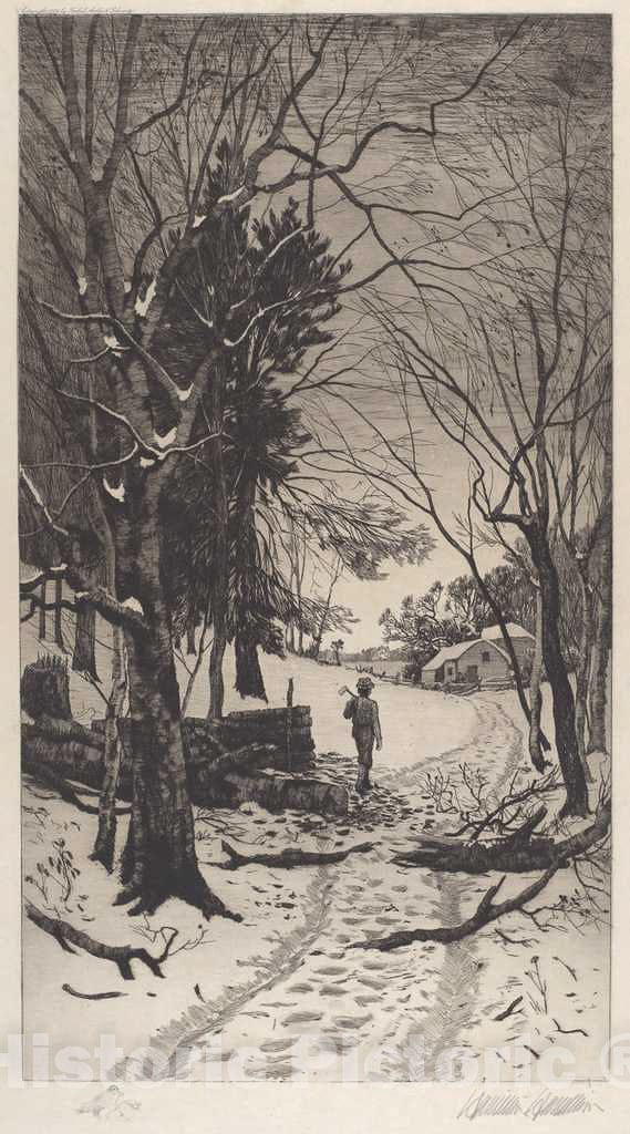Art Print : Hamilton, Untitled (Winter Landscape), 1886 - Vintage Wall Art