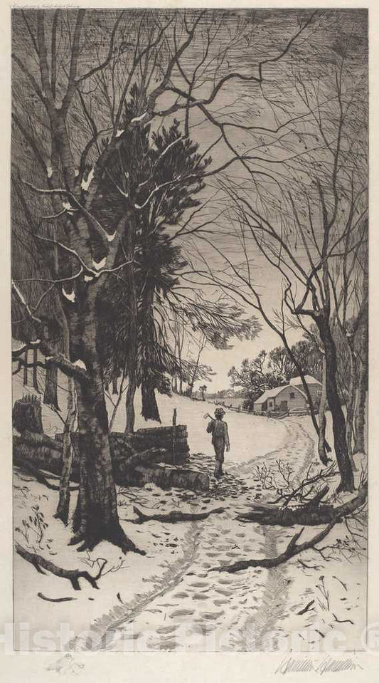 Art Print : Hamilton, Untitled (Winter Landscape), 1886 - Vintage Wall Art