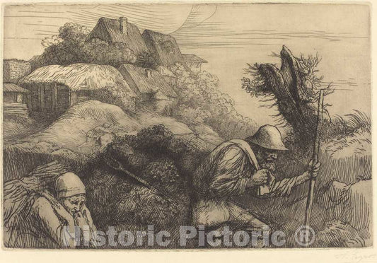 Art Print : Alphonse Legros, Return from The Woods (Le Retour du Bois) - Vintage Wall Art