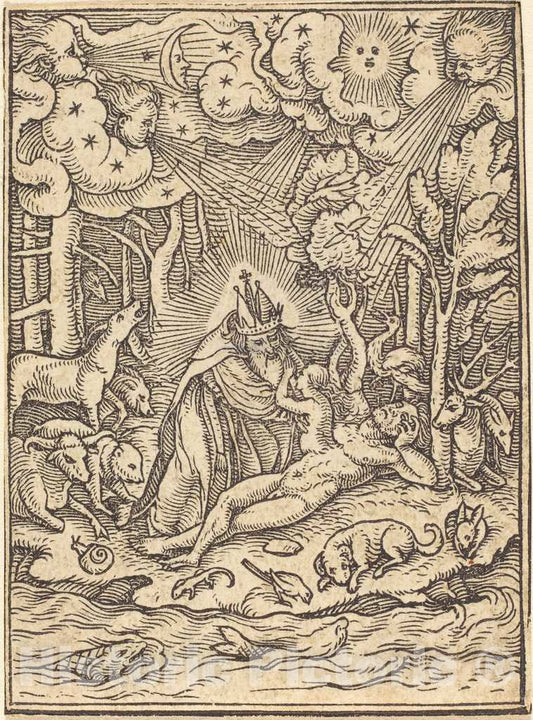 Art Print : Hans Holbein The Younger, The Creation - Vintage Wall Art