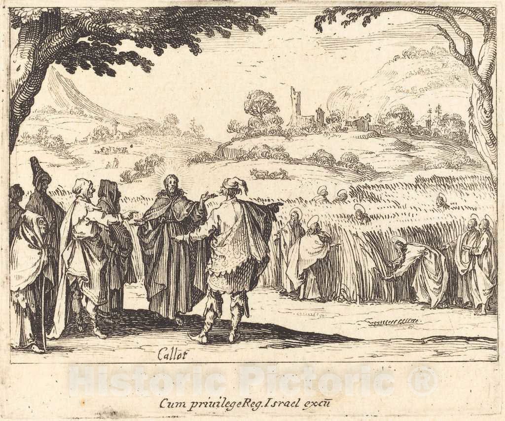 Art Print : Jacques Callot, Jesus with The Pharisees, 1635 - Vintage Wall Art
