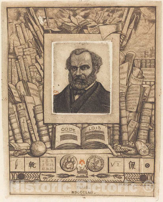 Art Print : Charles Meryon, Armand GuÃ©raud, 1862 - Vintage Wall Art