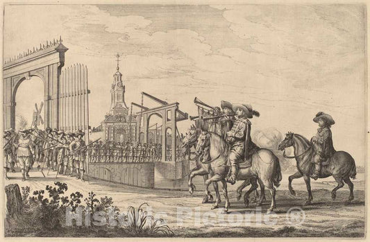 Art Print : Pieter Nolpe, Entry of Marie de Medici into Amsterdam [Plate 1 of 6], 1639 - Vintage Wall Art