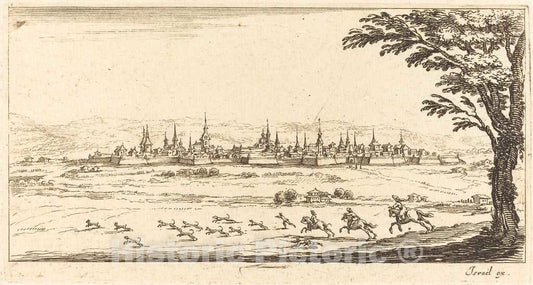 Art Print : Jacques Callot, View of Nancy, in or After 1635 - Vintage Wall Art