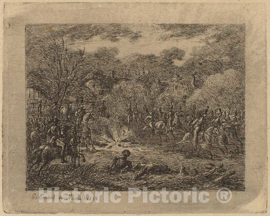 Art Print : Gerhardus Emaus de Micault, Explosion of a Grenade (L'Explosion d'une Grenade), 1854 - Vintage Wall Art