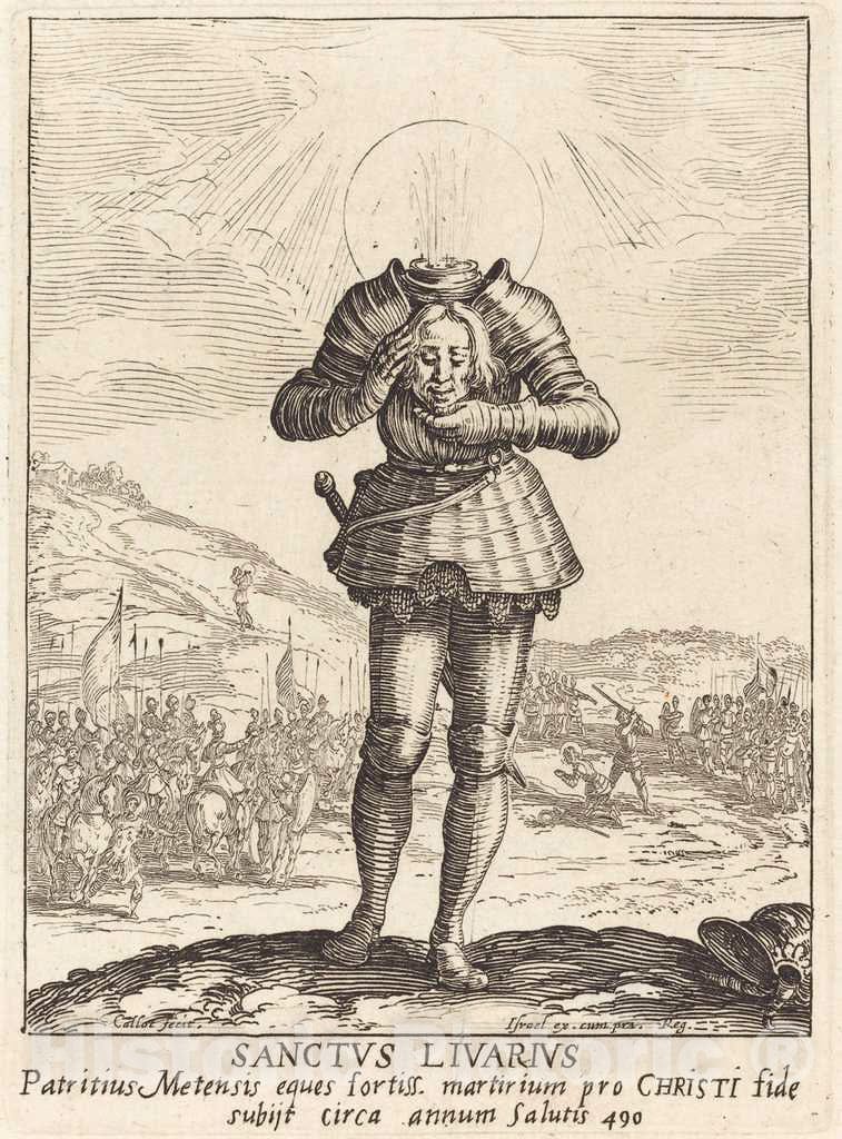 Art Print : Jacques Callot, Saint Livier - Vintage Wall Art