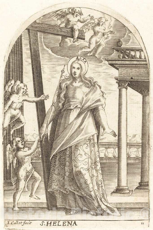 Art Print : Jacques Callot, Saint Helen, c.1610 - Vintage Wall Art