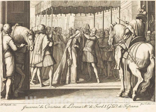 Art Print : Jacques Callot, Crowning of The Grand Duchess, c. 1614 - Vintage Wall Art