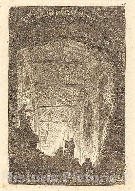 Art Print : Hubert Robert, The Ancient Gallery - Vintage Wall Art