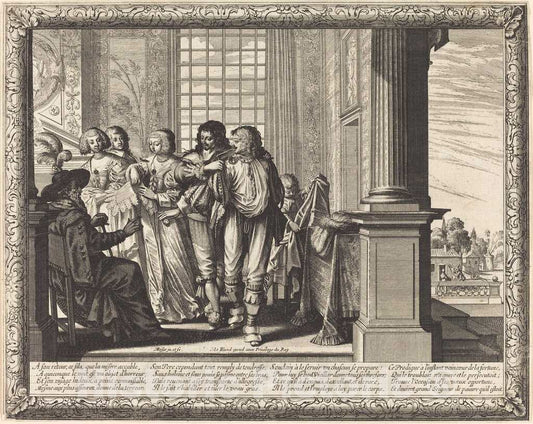 Art Print : Abraham Bosse, The Prodigal Son's Father Orders The Best Robe and The Slaughter of The Fatted Calf - Vintage Wall Art