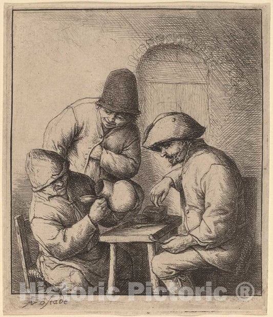 Art Print : Adriaen Van Ostade, The Empty Jug, 1653 - Vintage Wall Art