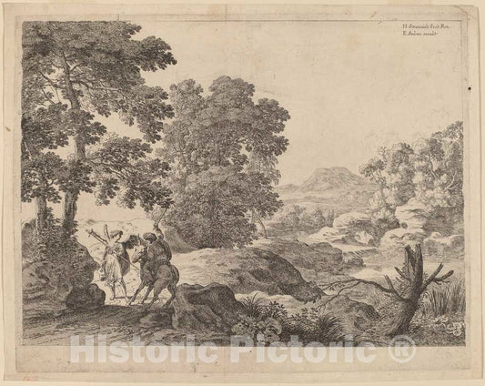 Art Print : Herman Van Swanevelt, Balaam and The Ass - Vintage Wall Art