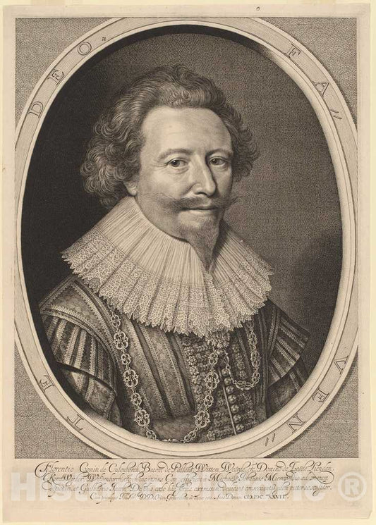 Art Print : Delff After Michiel Van Miereveld, Florent II, Count of Pallandt, in or After 1627 - Vintage Wall Art