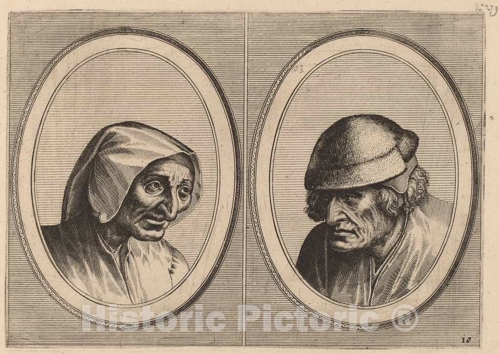 Art Print : Doetechum After Brugel The Elder, Verdorde Nel and Jan Afterlam, c.1565 - Vintage Wall Art