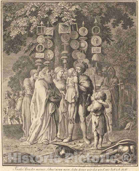 Art Print : Daniel Nikolaus Chodowiecki, Ancient Teutons, 1782 - Vintage Wall Art