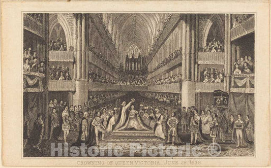 Art Print : Crowning of Queen Victoria, June 28, 1838 [Right Half], 19th Century - Vintage Wall Art