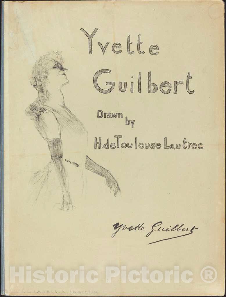 Art Print : Henri de Toulouse-Lautrec, Cover, Yvette Guilbert, 1898 - Vintage Wall Art
