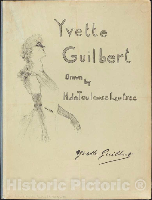 Art Print : Henri de Toulouse-Lautrec, Cover, Yvette Guilbert, 1898 - Vintage Wall Art