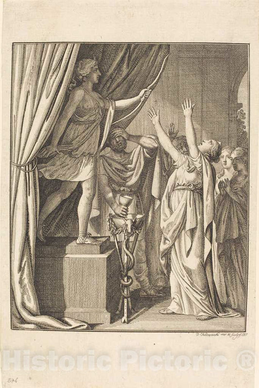 Art Print : Daniel Nikolaus Chodowiecki, Diana, 1787 - Vintage Wall Art
