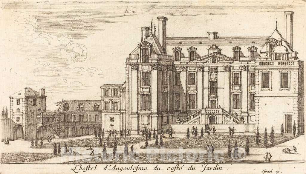 Art Print : IsraÃ«l Silvestre, L'hostel d'Angoulesme, 1652 - Vintage Wall Art