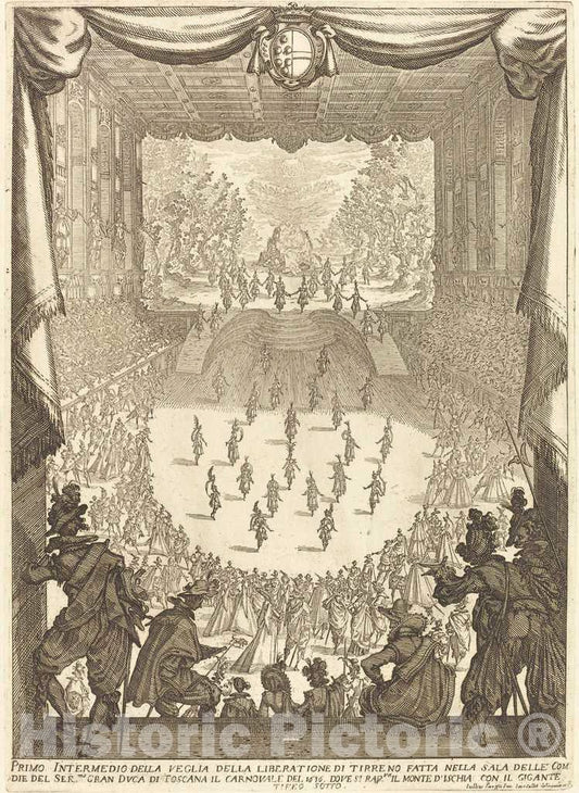 Art Print : Jacques Callot, First Intermezzo, 1617 - Vintage Wall Art