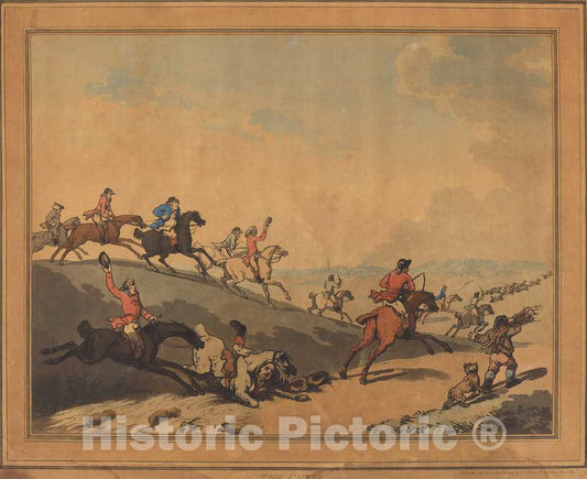 Art Print : Rowlandson, The Chase, 1787 - Vintage Wall Art