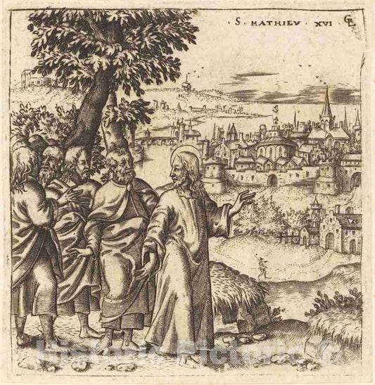 Art Print : LÃ©onard Gaultier, Christ Admonishes His Disciples, c.1578 - Vintage Wall Art