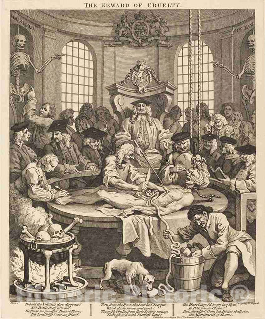 Art Print : William Hogarth, The Reward of Cruelty, 1751 - Vintage Wall Art