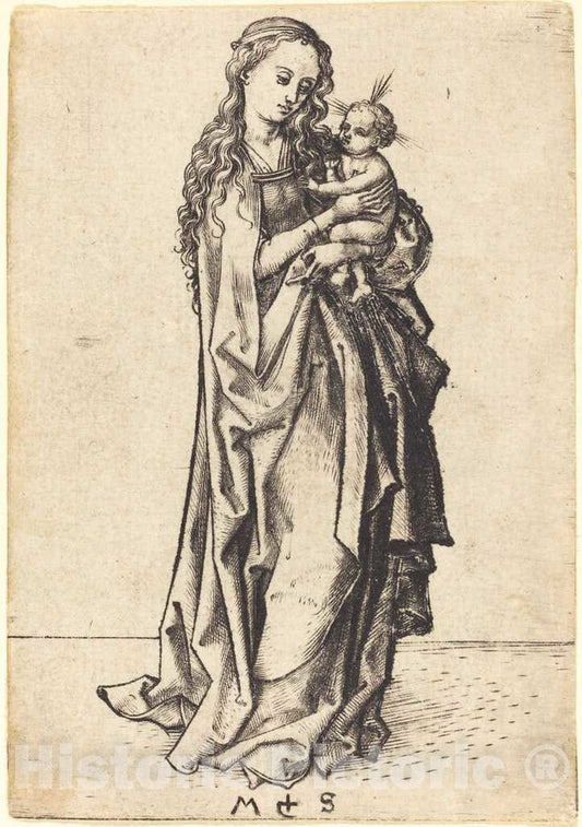 Art Print : Martin Schongauer, The Small Madonna and Child, c. 1480 - Vintage Wall Art