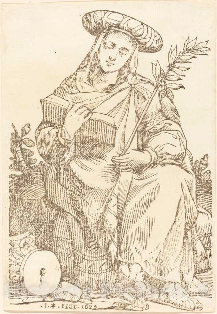 Art Print : Jacques Stella, Sibylla Libyca, 1625 - Vintage Wall Art