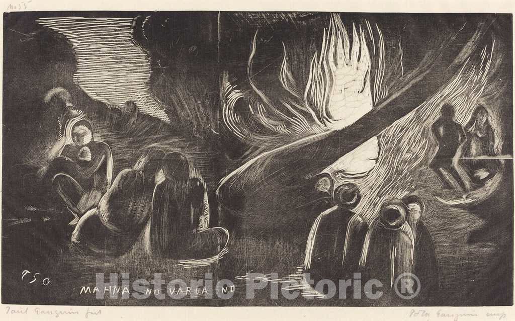 Art Print : Paul Gauguin, Mahna no Varua Ino (The Devil Speaks), c.1895 - Vintage Wall Art