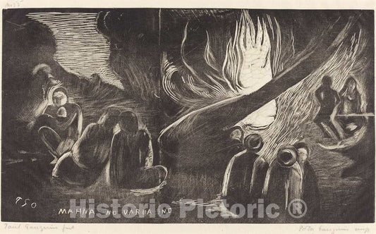 Art Print : Paul Gauguin, Mahna no Varua Ino (The Devil Speaks), c.1895 - Vintage Wall Art