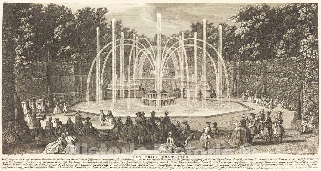 Art Print : Baptiste Rigaud, Les Trois Fontaines - Vintage Wall Art