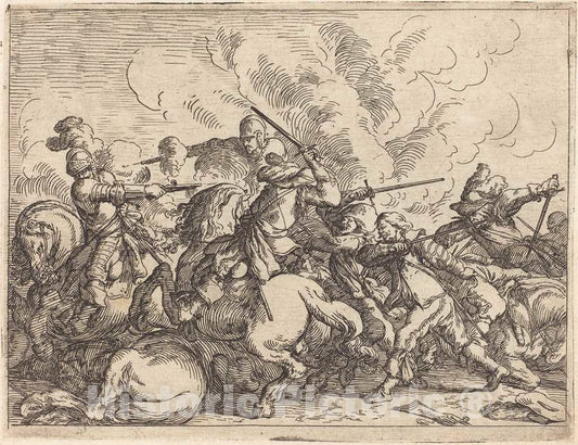 Art Print : Johann Wilhelm Baur, Capricci di varie battaglie, 1635 - Vintage Wall Art