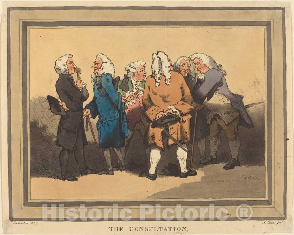 Art Print : Rowlandson, The Consultation, 1785 - Vintage Wall Art
