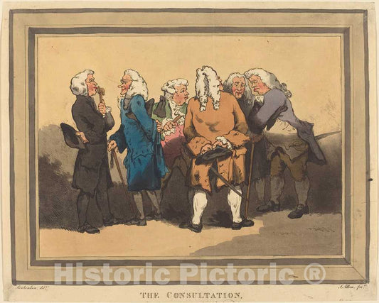 Art Print : Rowlandson, The Consultation, 1785 - Vintage Wall Art