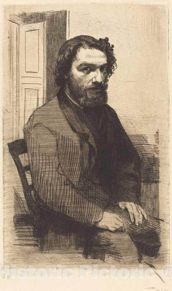 Art Print : FÃ©lix Bracquemond, Alphonse Legros, 1861 - Vintage Wall Art