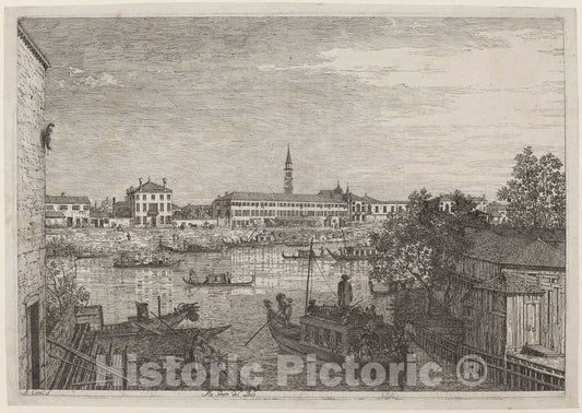 Art Print : Canaletto, Ale Porte del Dolo, c.1741 - Vintage Wall Art