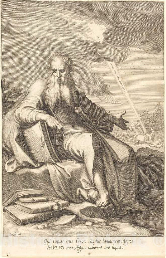 Art Print : Jacques Callot, Saint Paul, Seated - Vintage Wall Art