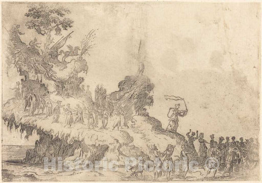 Art Print : Jacques Callot, The Float of Mount Parnassus - Vintage Wall Art